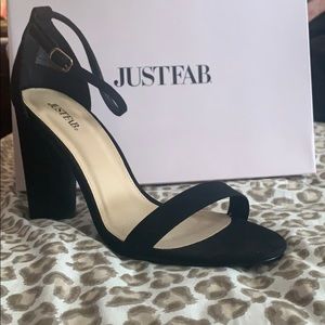 Just Fab Black Velvet Dress Heels size 12 NWT